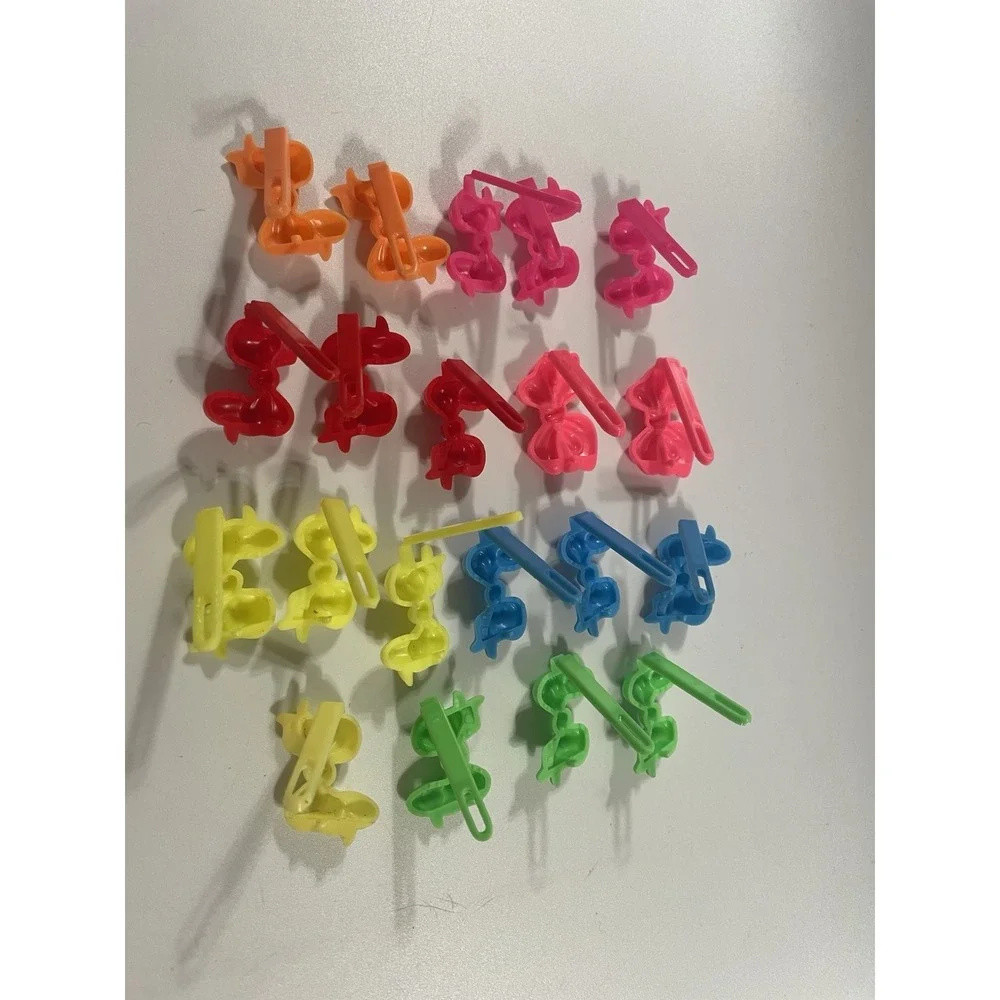 Vintage Girl's Hair Clip Bow Barette Lot Neon Bright Colors 80's 90's Y2K 2000's